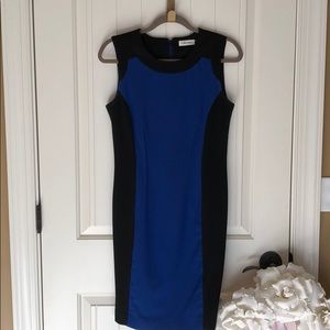Calvin Klein black and blue career dress
